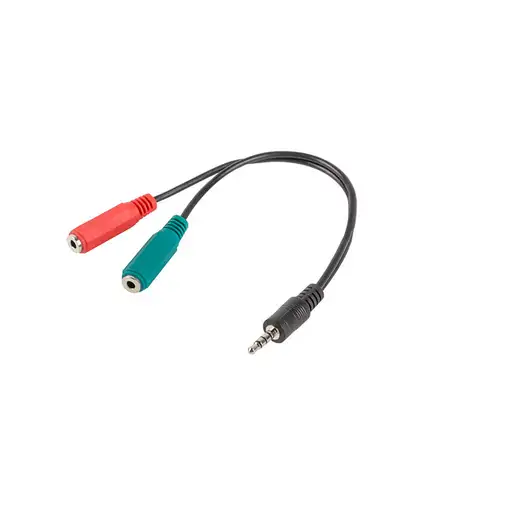 Lanberg AD-0023-BK cable de audio 0,2 m 3,5mm 2 x 3.5mm Negro
