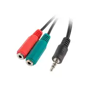 Lanberg AD-0023-BK cable de audio 0,2 m 3,5mm 2 x 3.5mm Negro