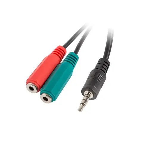 Lanberg AD-0023-BK cable de audio 0,2 m 3,5mm 2 x 3.5mm Negro