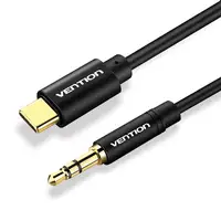 Vention Cable Conversor Audio BGABF/ USB Tipo-C Macho - Jack 3.5 Macho/ 1m/ Negro