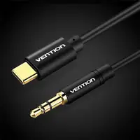 Vention Cable Conversor Audio BGABF/ USB Tipo-C Macho - Jack 3.5 Macho/ 1m/ Negro