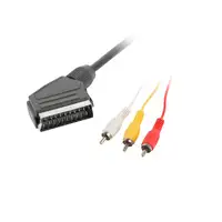 Lanberg CA-EURC-10CC-0018-BK cable EUROCONECTOR 1,8 m SCART (21-pin) 3 x RCA Negro