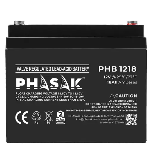 Phasak Batería 12V 18Ah – PHB 1218