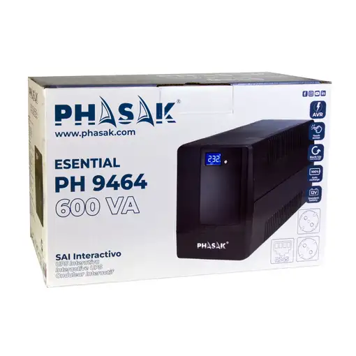 Phasak SAI Esential Interactivo 600 VA - PH 9464