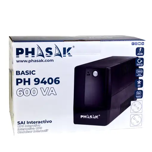 Phasak SAI Basic Interactivo 600 VA - PH 9406