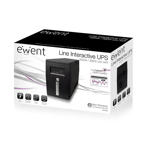 Ewent EW3946 sistema de alimentación ininterrumpida (UPS) Línea interactiva 0,6 kV