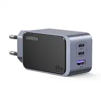 Ugreen Nexode Air 65W sieninis kroviklis, USB + 2x USB-C pilkos spalvos Ordenador