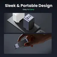 Ugreen Nexode Air 65W sieninis kroviklis, USB + 2x USB-C pilkos spalvos Ordenador