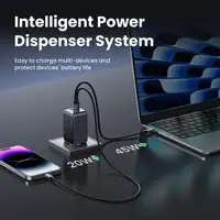 Ugreen Nexode Air 65W sieninis kroviklis, USB + 2x USB-C pilkos spalvos Ordenador