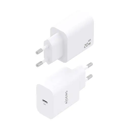 AISENS Cargador GaN 20W, 1xUSB-C PD3.0, Blanco