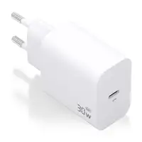 AISENS Cargador GaN 30W, 1xUSB-C PD3.0, Blanco