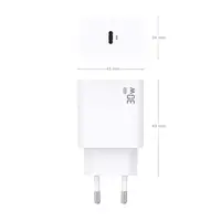 AISENS Cargador GaN 30W, 1xUSB-C PD3.0, Blanco