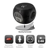 Ewent EW3938 adaptador e inversor de corriente Interior Negro