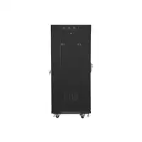 Lanberg free standing rack 19inch cabinet 27U 600x600 glass door LCD flat pack bla