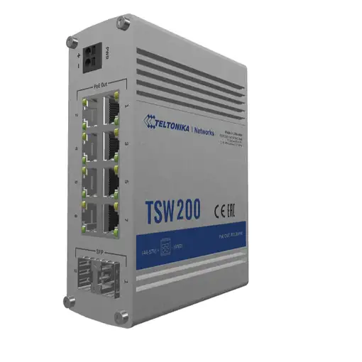 Teltonika TSW200 switch No administrado Gigabit Ethernet (10/100/1000) Energía sob