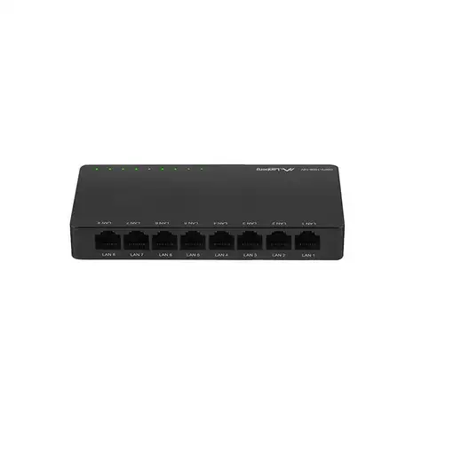 Lanberg DSP2-1008-12V switch No administrado Gigabit Ethernet (10/100/1000) Negro