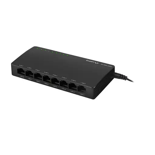 Lanberg DSP2-1008-12V switch No administrado Gigabit Ethernet (10/100/1000) Negro