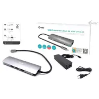 i-tec USB-C Metal Nano Docking Station 4K HDMI LAN with Power Delivery 100W + Univ