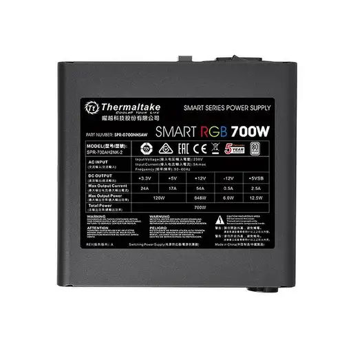 Thermaltake Smart RGB unidad de fuente de alimentación 700 W 20+4 pin ATX ATX Negr