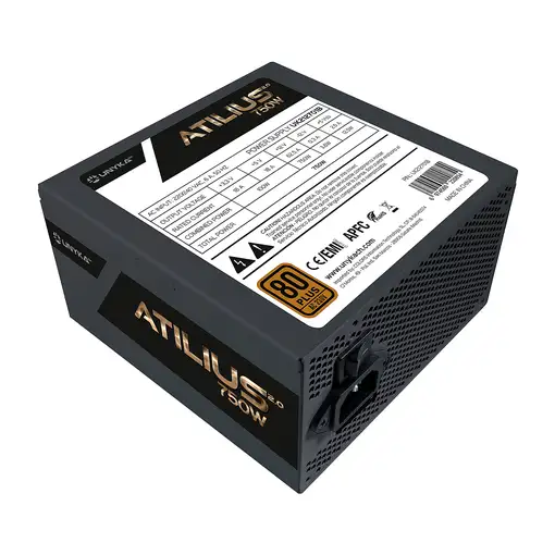 UNYKAch ATX Atilius 2.0 Black 750W 80+ Bronze unidad de fuente de alimentación 20+