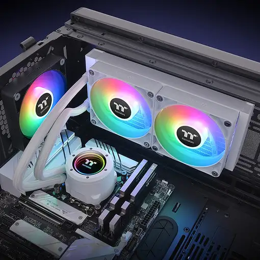 Thermaltake TH240 V2 ARGB Procesador Kit de refrigeración líquida 24 cm Blanco 1 p