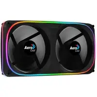 Aerocool ASTRO24 Doble Ventilador PC 12cm ARGB LED Soporte Antivibración Negro