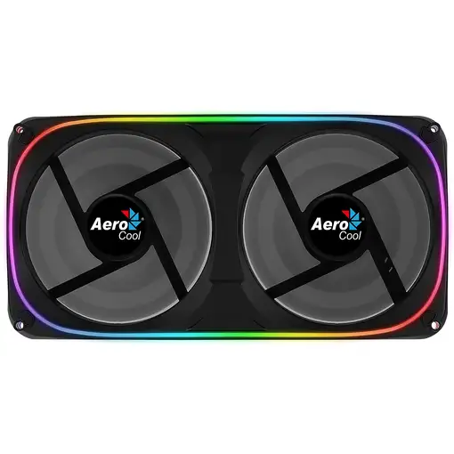 Aerocool ASTRO24 Doble Ventilador PC 12cm ARGB LED Soporte Antivibración Negro