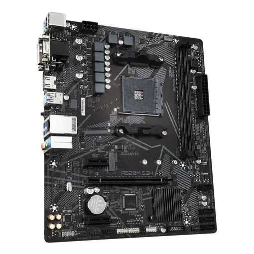 GIGABYTE Placa base A520M S2H - Soporta CPUs AMD Ryzen serie 5000 AM4, VRM digital