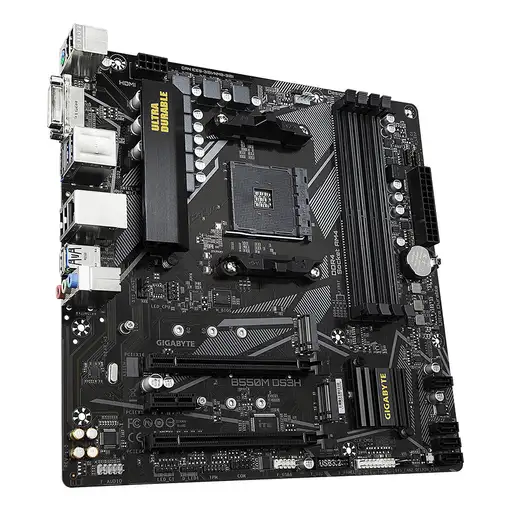 GIGABYTE B550M DS3H Placa base - Procesadores AMD Ryzen 5000, VRM de 5+3 fases, ha