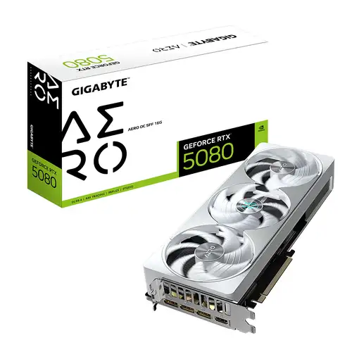 GIGABYTE GeForce RTX 5080 AERO OC SFF 16G Tarjeta Gráfica - 16GB GDDR7, 256 bits,