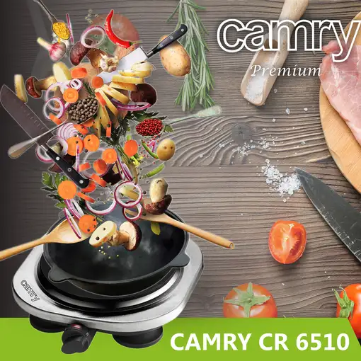 Hornillo Eléctrico, Zona Cocinado 18,5 cm, Ideal Viaje, Camping CR 6510, Camry