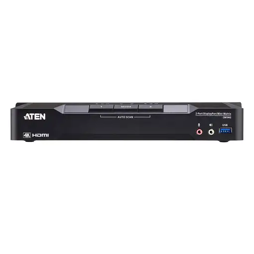 ATEN Matriz de vídeo en formato compacto KVM DisplayPort 4K dual display de 2 puer