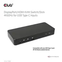CLUB3D Nombre del producto: Conmutador/base de conexión KVM DisplayPort™/HDMI™ 4K6