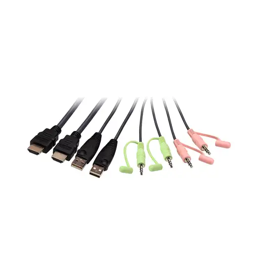 ATEN Switch KVM USB 4K HDMI de 2 puertos con cable con selector de puerto remoto