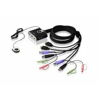 ATEN Switch KVM formato cable HDMI/Audio USB de 2 puertos con selector remoto de p