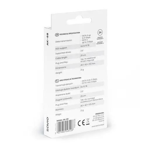 Savio K-68 tarjeta y adaptador de interfaz USB 3.2 Gen 1 (3.1 Gen 1)