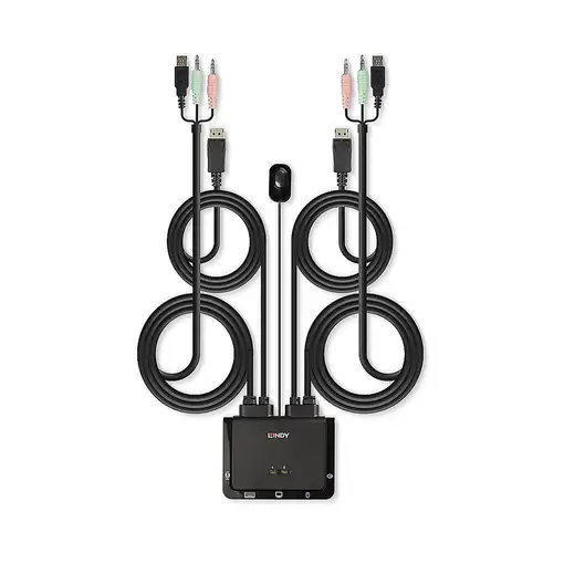 Lindy 42344 interruptor KVM Montaje en rack Negro