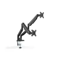 Digitus Soporte de monitor universal doble con muelle neumático y fijación a presi