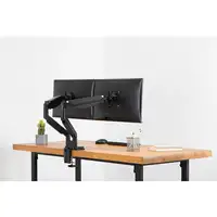 Digitus Soporte de monitor universal doble con muelle neumático y fijación a presi