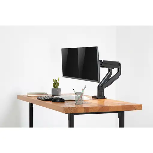 Digitus Soporte de monitor universal doble con muelle neumático y fijación a presi