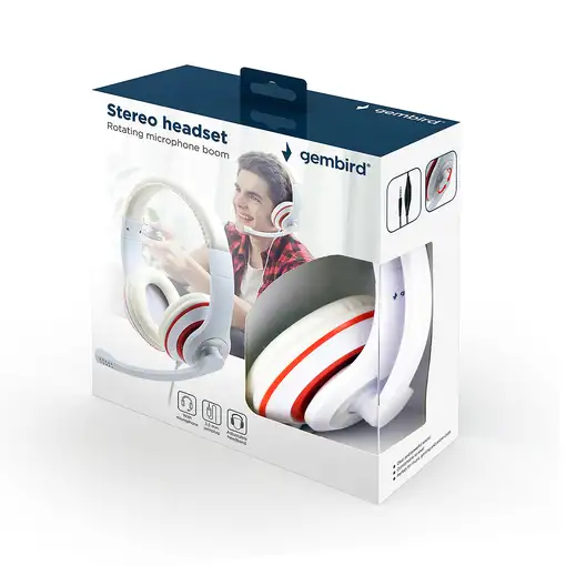 Gembird MHS-03-WTRD auricular y casco Auriculares Alámbrico Diadema Llamadas/Músic