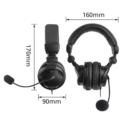 Ewent EW3564 auricular y casco Auriculares Alámbrico Diadema Llamadas/Música Negro