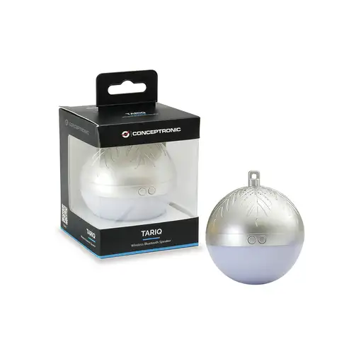 Conceptronic TARIQ01S Altavoz monofónico portátil Plata, Blanco 3 W