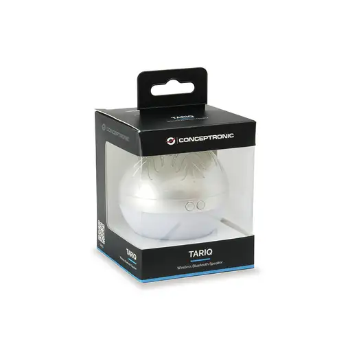 Conceptronic TARIQ01S Altavoz monofónico portátil Plata, Blanco 3 W