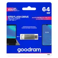 Goodram ODA3 unidad flash USB 64 GB USB Type-A / USB Type-C 3.2 Gen 1 (3.1 Gen 1)