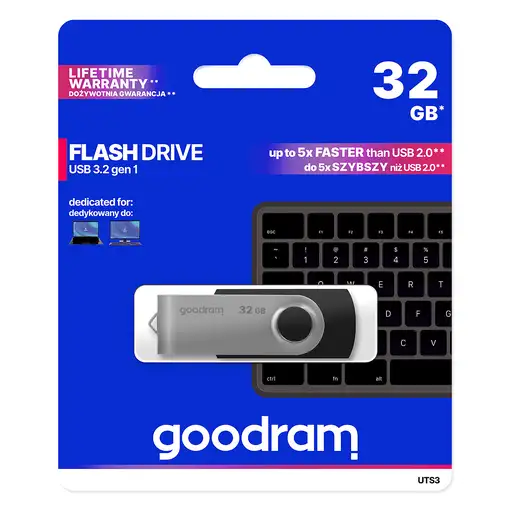 Goodram UTS3 unidad flash USB 32 GB USB tipo A 3.2 Gen 1 (3.1 Gen 1) Negro