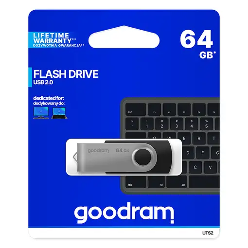 Goodram UTS2 unidad flash USB 64 GB USB tipo A 2.0 Negro