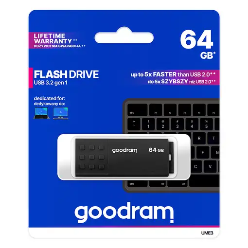 Goodram UME3 unidad flash USB 64 GB USB tipo A 3.2 Gen 1 (3.1 Gen 1) Negro