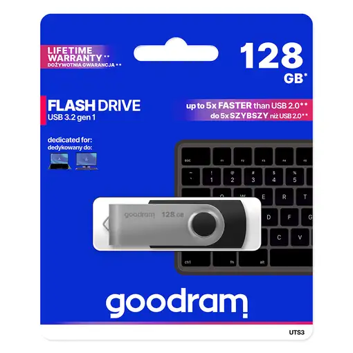 Goodram UTS3 unidad flash USB 128 GB USB tipo A 3.2 Gen 1 (3.1 Gen 1) Negro