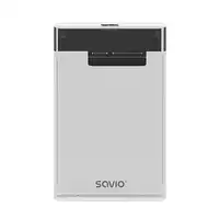 Savio AK-66 caja para disco duro externo Carcasa de disco duro/SSD Negro, Transpar